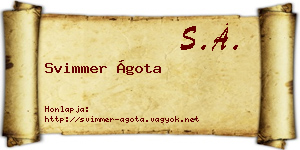 Svimmer Ágota névjegykártya